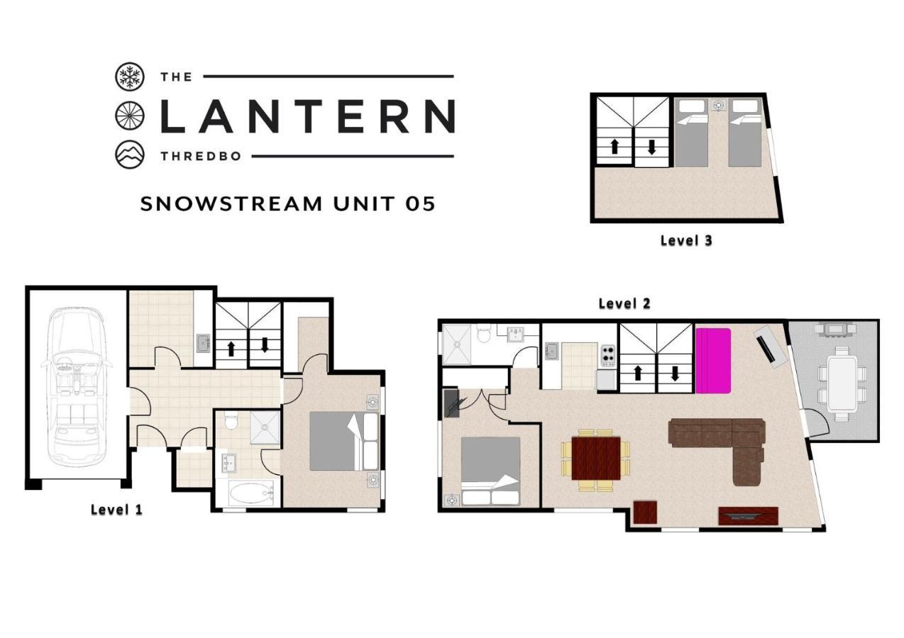 Snow Stream 2 Bedroom And Loft With Gas Fire Balcony And Garage Parking Thredbo Exteriér fotografie